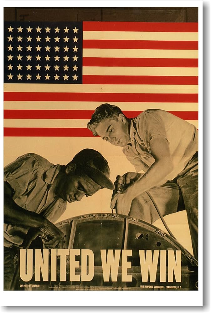 Amazon.co.jp: PosterEnvyによるUnited We Win - ビンテージWW2復刻